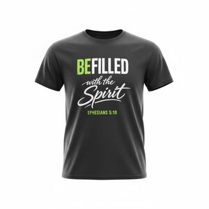 Gildan Charcoal Tee with Green and White Text